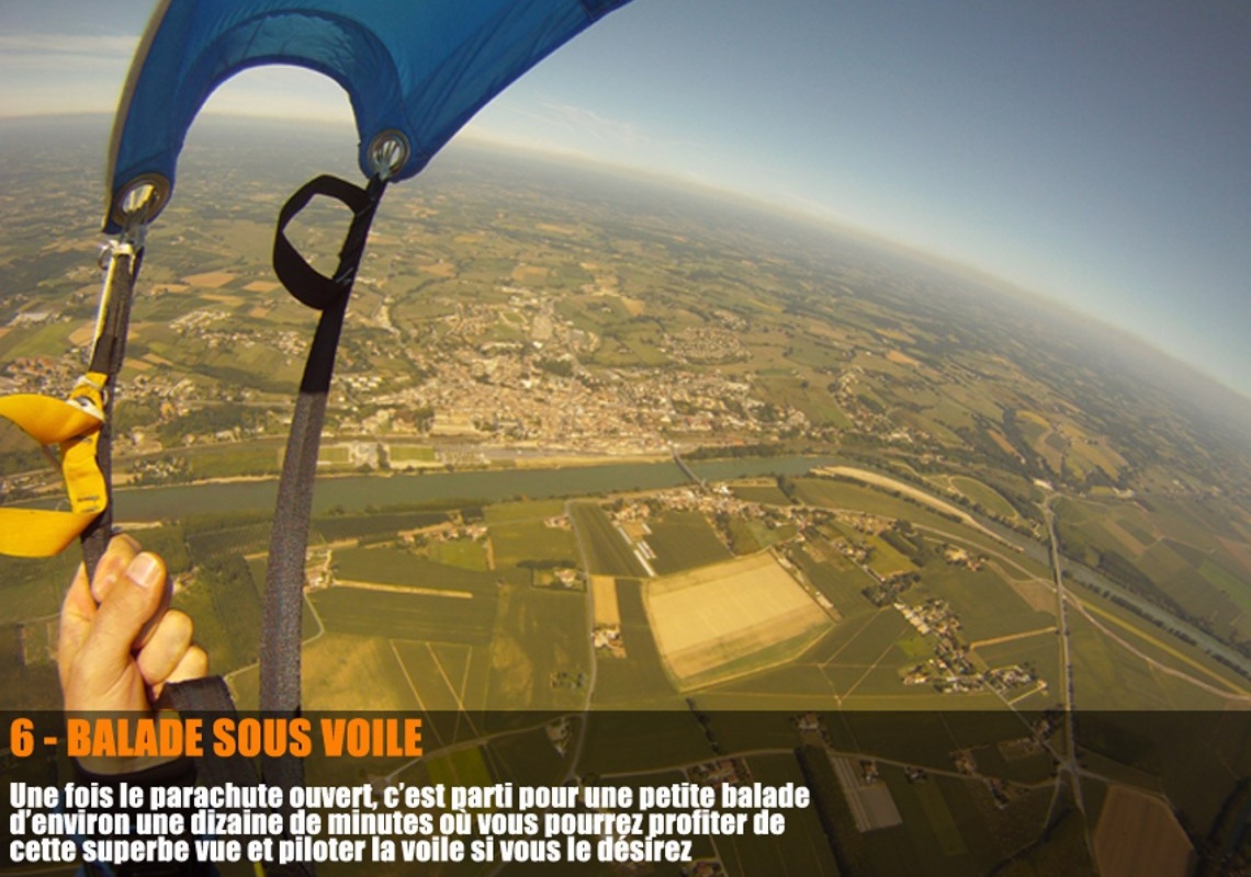 Saut tandem, balade sous voile Saut tandem, balade sous voile