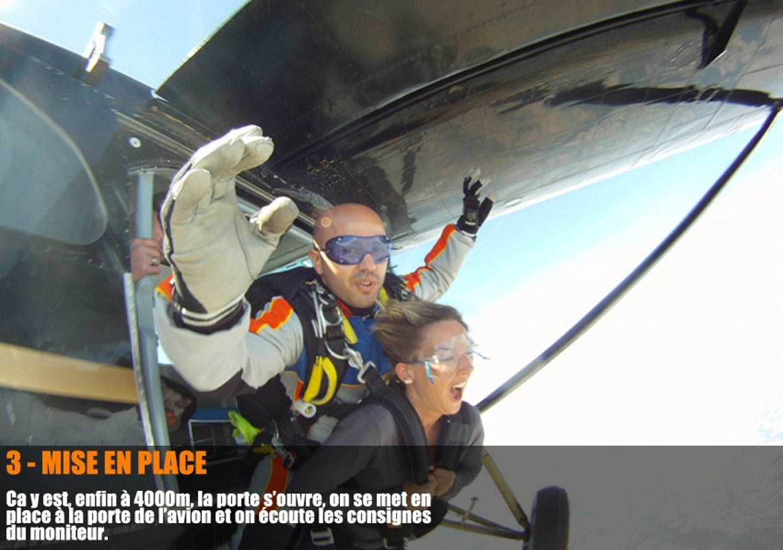 Saut tandem, la mise en place Saut tandem, la mise en place